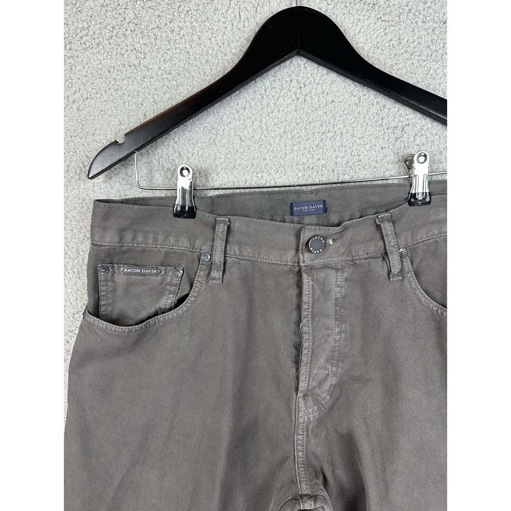 Jacob Davis Jeans Mens 34 Gray 100% Cotton Made In USA Slim Straight Leg Mens